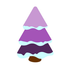Purple Christmas tree on a white background	