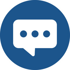 Chat message icons design in blue circle.