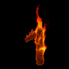 fire number 1 -  3d demonic digit - Suitable for disaster, hell or global warming related subjects