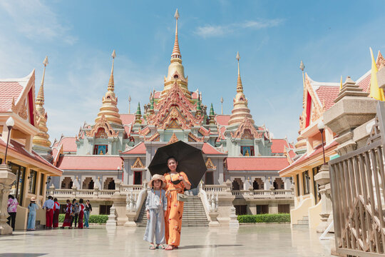 My family at wat tang sai temple  prachuab kiri khan province in thailand