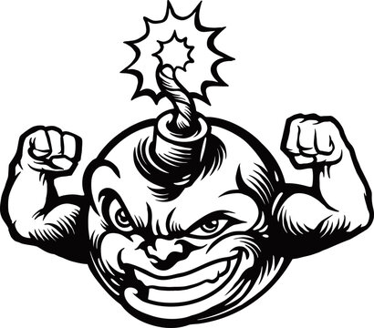 recommend clip art: Strong bomb monochrome Clipart
