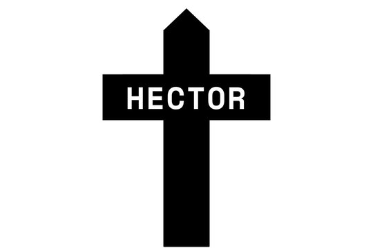 Hector: Illustration eines schwarzen Kreuzes mit dem Vornamen Hector
