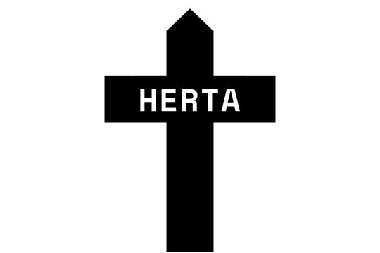 Herta: Illustration eines schwarzen Kreuzes mit dem Vornamen Herta