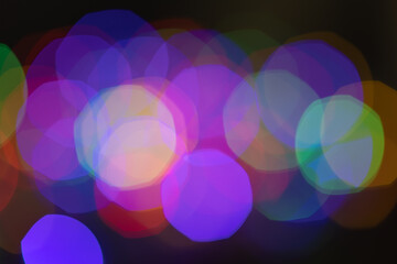 Night city street lights bokeh background