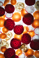 colorful vegetables in the light