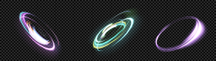 Bright round lines singularity. Swirl effect. Circular movement of light energy. For design and advertising marketing.