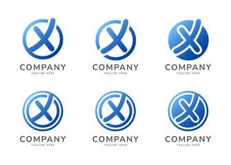 Letter X rounded monogram logo