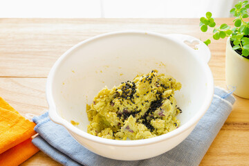 さつまいも餡作り