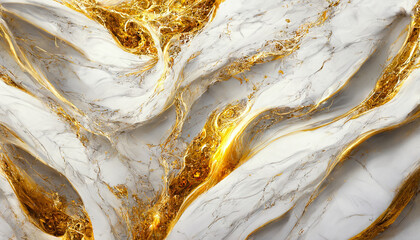 Golden 3d marble textured background. Abstract design, 4k wallpaper
