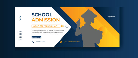School Admission Facebook Cover and web banner design & social media cover photo
