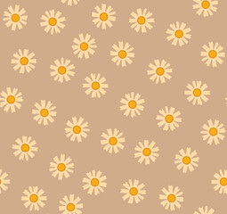 Japanese Pretty Circle Flower Vector Seamless Pattern