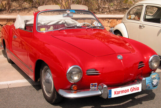 Classic Karman Ghia convertible in red