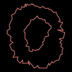 Neon hole in the surface red color vector illustration image flat style