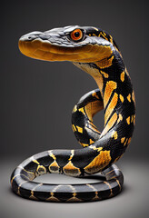 Fototapeta premium Portrait of king cobra snake in studio