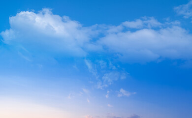 clear sky and clouds at sunset