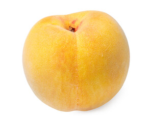 Yellow Peach isolated on white background, Fresh Yellow Peach Fruit on White With clipping path. 