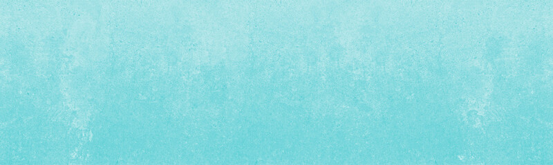 Pastel teal color shabby wide texture. Light aquamarine colour textured surface abstract panoramic...
