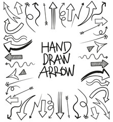 Fototapeta na wymiar hand draw arrow set, cpeech bubble, stars, cloud vector illustration