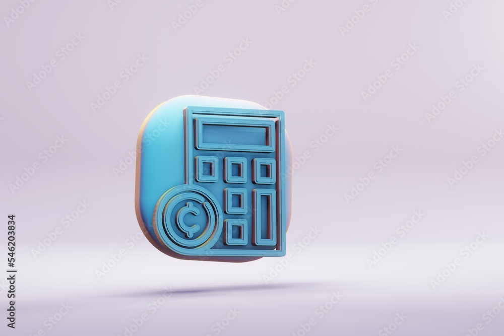 Poster beautiful abstract illustrations blue cryptocurrency calculator coins symbol icons on a wonderful ba