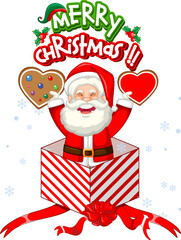 Santa Claus and Christmas gift box