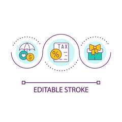 Wage withholds and bonuses loop concept icon. Employee payroll processing. Financial management abstract idea thin line illustration. Isolated outline drawing. Editable stroke. Arial font used
