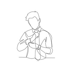 Businessman vector illustration drawn in line-art style