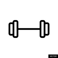 Dumbbell vector icon in line style design for website design, app, UI, isolated on white background. Editable stroke. Vector illustration.