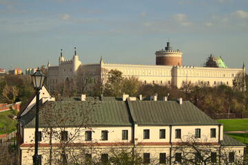 Lublin, view of the royal castle on a sunny day. - obrazy, fototapety, plakaty