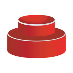 Red and White 3d Rounded Podium 4
