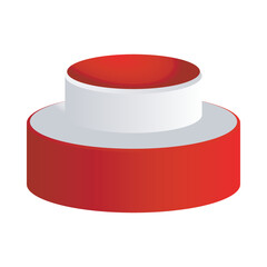 Red and White 3d Rounded Podium 1