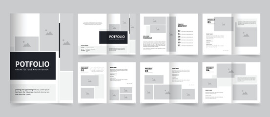 Architecture and Interior  portfolio or portfolio template design, professional clean multipurpose portfolio - obrazy, fototapety, plakaty