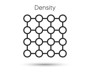Density line icon. Gas particles grid sign. High porosity symbol. Illustration for web and mobile app. Line style density icon. Editable stroke molecular grid. Vector