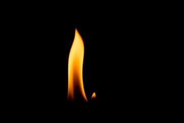 flame on a black background. burning gasoline