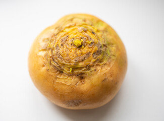 vegetables, turnips on a light table surface. Turnip supply problems, sales restrictions, global famine. vitamins from the garden