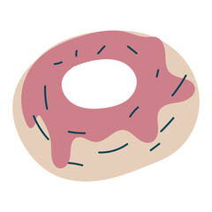 Cute Donut Hand Drawn Decorative Element