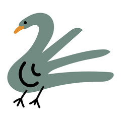 Peacock Childish Hand drawn decorative element