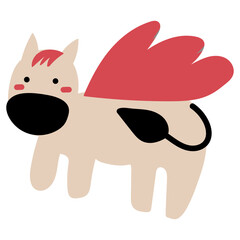 cute pegasus hand drawn decorative element