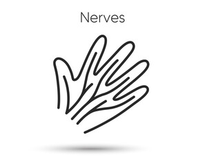 Hand nerves line icon. Varicose veins disease symbol. Health anatomy sign. Illustration for web and mobile app. Line style nerves syndrome icon. Editable stroke hand veins. Vector