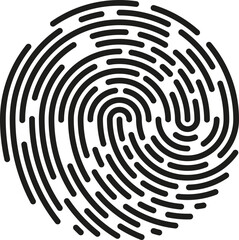 Fingerprint identification symbol icon