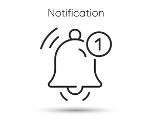 Notification line icon. Notice bell sign. Subscription alarm symbol. New message attention. Illustration for web and mobile app. Line style notification bell icon. Editable stroke notice alarm. Vector