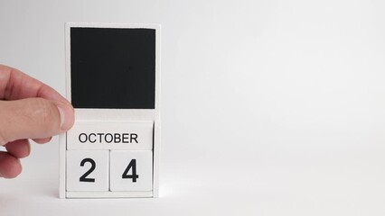 Calendar with date 24 October and space for designers. Illustration for an event of a certain date.