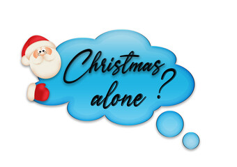 Weihnachten, Sprechblase, Blaues, Frage, Alleine, Design