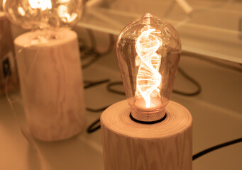 Table Retro Lamps, Vintage Style Industrial Lightbulbs, Warm Light Bulb in Interior, Retro Lams