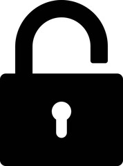 Padlock icon in flat style clip art