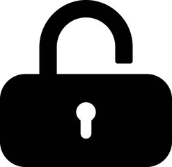 Padlock icon in flat style clip art