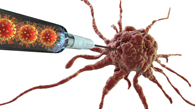 Oncolytic viral therapy, conceptual illustration