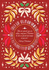 New Year's universal art poster Happy New Year and Christmas. Vector illustration. Use as banner, poster, print, Canva