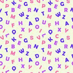 seamless pattern for children with alphabet