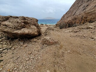 Mondlandschaft der Insel Pag, Kroatien