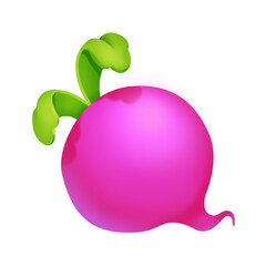 vegetable radish food - isolated illustration transparent background - digital painting